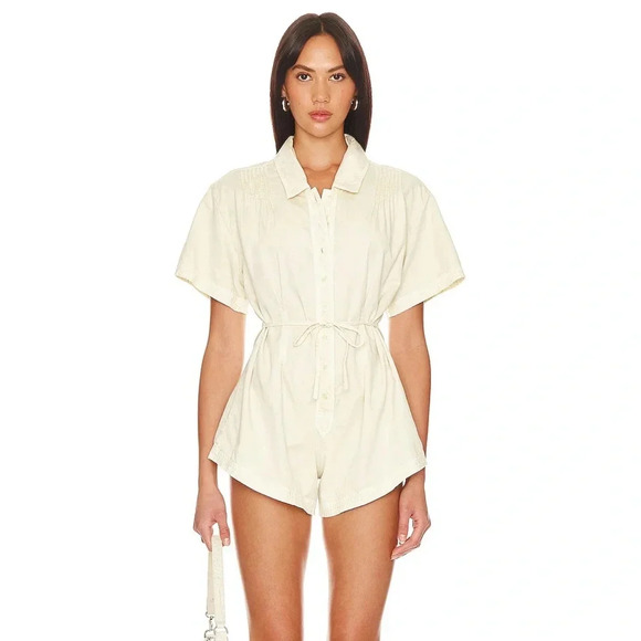 NWT Free People Keep It Crisp Shortall in Tofu - size M - Picture 6 of 11